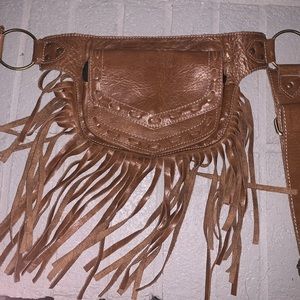 Genuine leather belt fanny pack